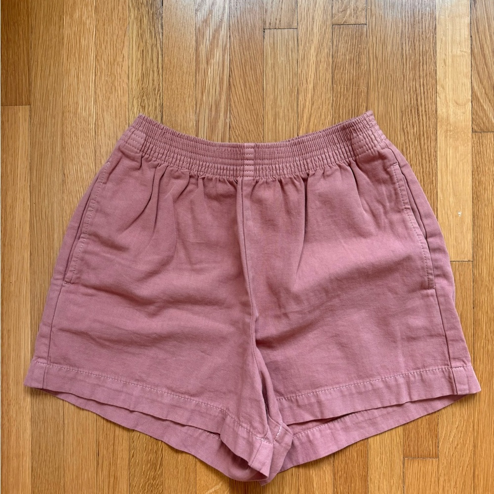 Aritzia Wilfred Free Pink High Waist Shorts with Elastic Waistband